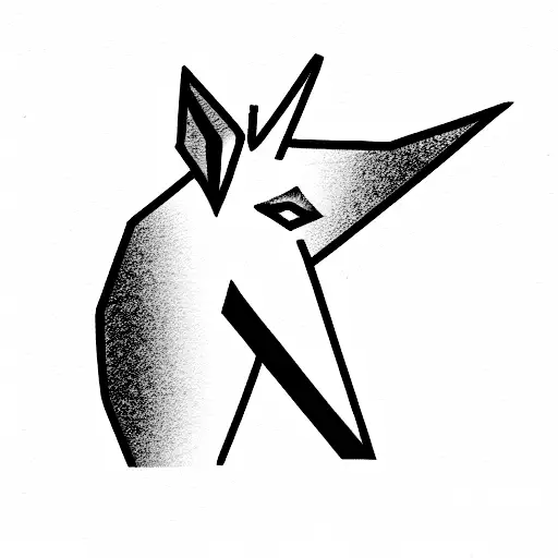 origami unicorn tattoo design idea