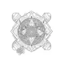 patchwork fine line sleeve tattoo design idea