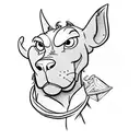 scooby doo with letter A tattoo design idea