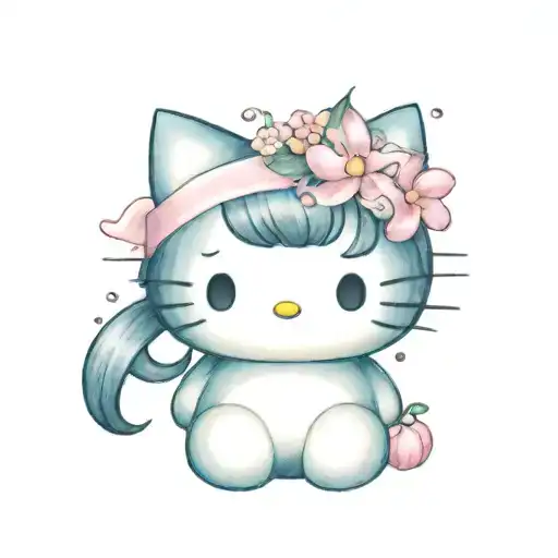 kuromi hello kitty tattoo design idea