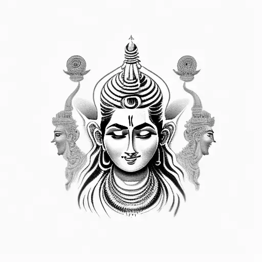 S.A.V.I 3D Temporary Tattoo Black Color Lord Shiva Holy Religious Design  Size 21x15CM - 1PC. : Amazon.in: Beauty