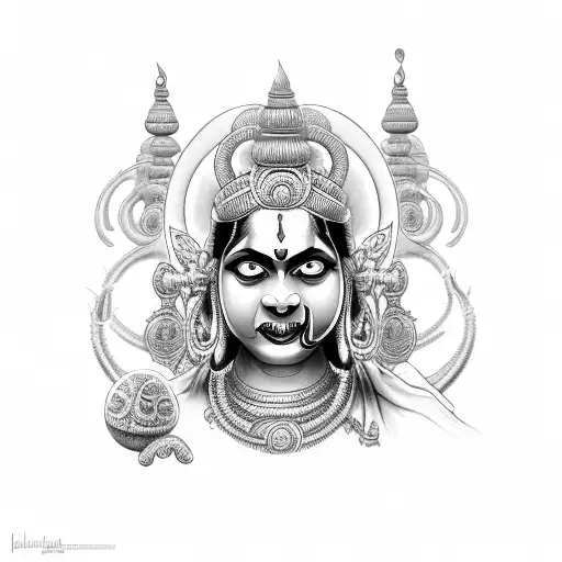 goddess kali tongue out tattoo design idea