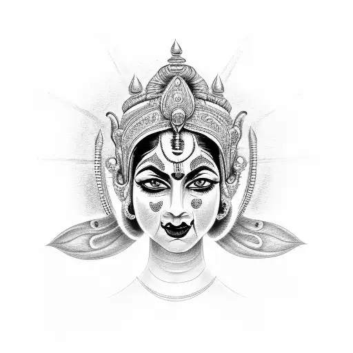 head of goddess kali  tattoo design idea