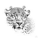 congo with leopard  tattoo design idea