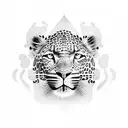 congo with leopard  tattoo design idea