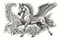 pegasus horse with wings tattoo design idea