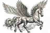 pegasus horse with wings tattoo design idea