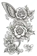 mom and dad memorial piece tattoo design idea