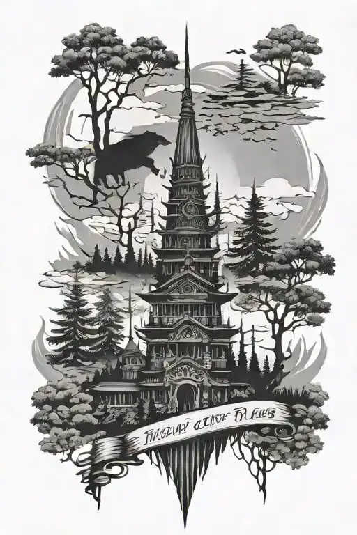 "I will meet you there, beyond the pines, temples in twilight or dawn." tattoo design idea