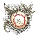 baseball seams around shoulder blades instead of wings tattoo design idea