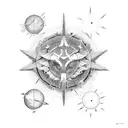 Nihilistic planetary alignment tattoo design idea