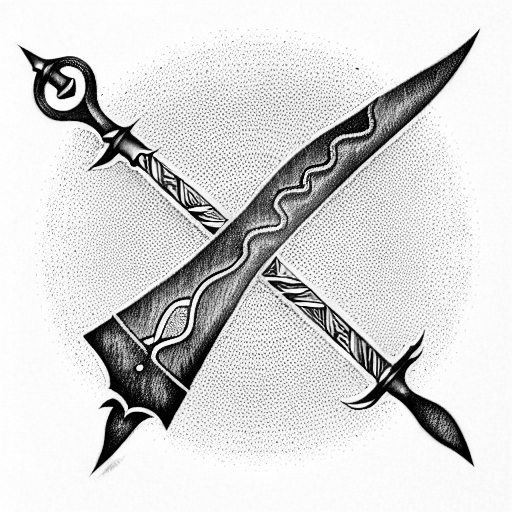 cherokee metal Swords battle axe tattoo design idea