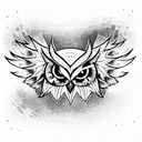 Owl evil WINGS piercing eyes tattoo design idea