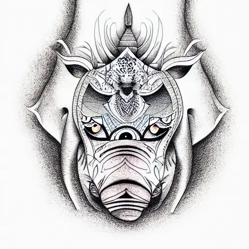 lion, elephant, leopard, rhino and buffalo tattoo design idea