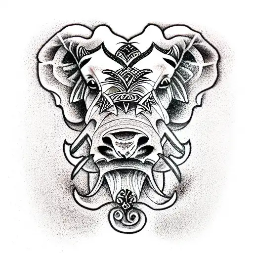 lion, elephant, leopard, rhino and buffalo tattoo design idea