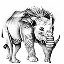 lion, elephant, rhino, buffalo, leopard tattoo design idea