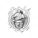 ice cream and long beach tattoo design idea