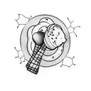 ice cream and long beach tattoo design idea