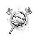 ice cream and long beach tattoo design idea