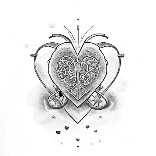 heart clover horseshoe lucky charms tattoo design idea