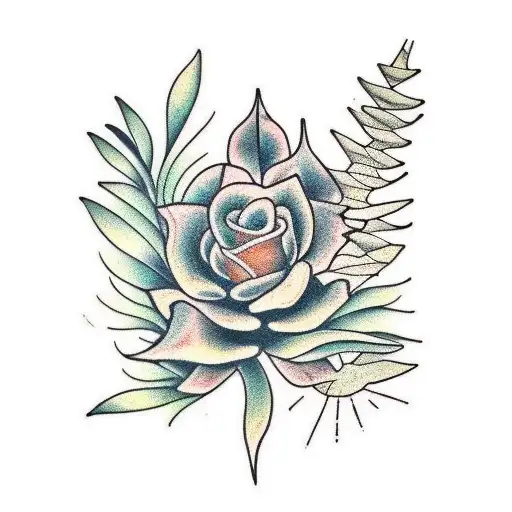 yucca and palo verde tattoo design idea