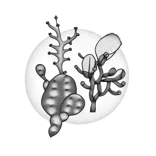 joshua tree and prickly pear tattoo design idea