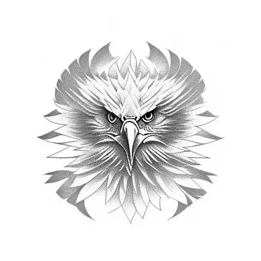 Eagle, stripe, abstraction tattoo design idea