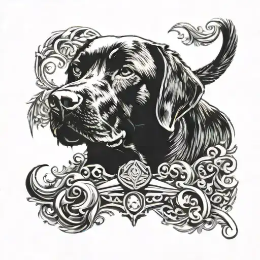 black lab names gunner  tattoo design idea