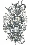 Baphomet and Oni tattoo design idea
