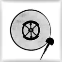 sol key with music disk and retro microphone  tattoo design idea