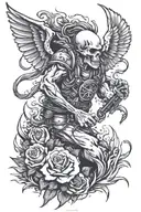 Make a tattoo that represents the struggle a man goes through but still pushes through in a picture tattoo design idea