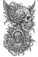 Make a tattoo that represents the struggle a man goes through but still pushes through in a picture tattoo design idea