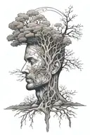 make a tattoo about struggles with mental health and how he pushes though. Have the word hope hidden within line work  tattoo design idea