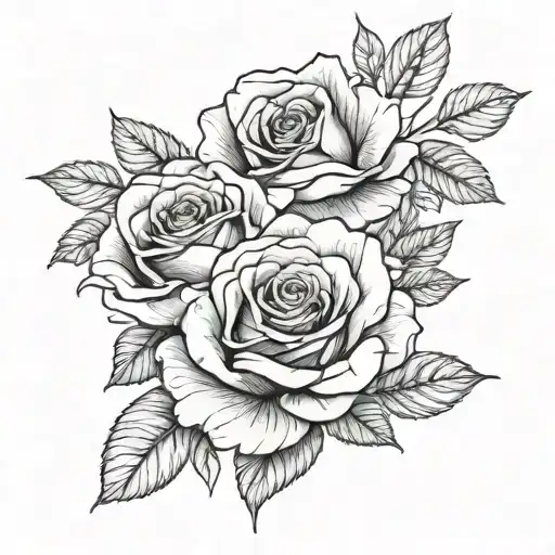 shoulder tatoo for women flowers roses fine lines, no shades  tattoo design idea