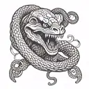 Snake wrapping around a joker saying why so serious  tattoo design idea