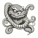 Snake wrapping around a joker saying why so serious  tattoo design idea