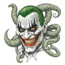 Snake wrapping around a joker saying why so serious  tattoo design idea