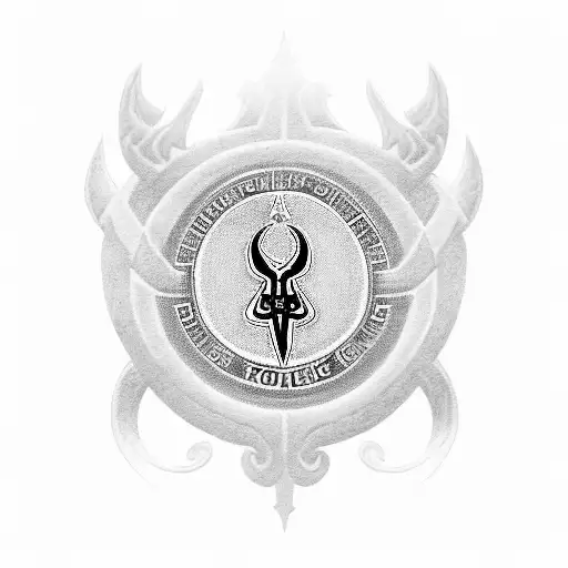 A tattoo design combining the logo of the Spurs football club with a representation of the Greek god Apollo, symbolizing strength and victory tattoo design idea