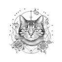 japanese cat of good luck tattoo design idea
