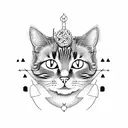 japanese cat of good luck tattoo design idea