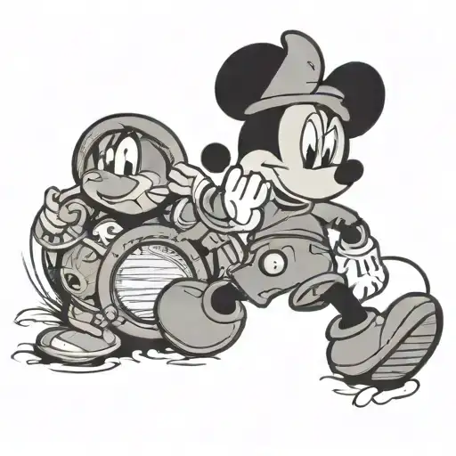 mickey mouse and Ohio State buckeyes  tattoo design idea