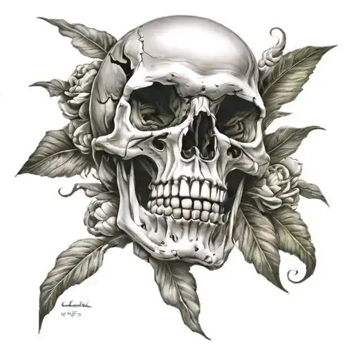 skull and laughs tattoo design idea