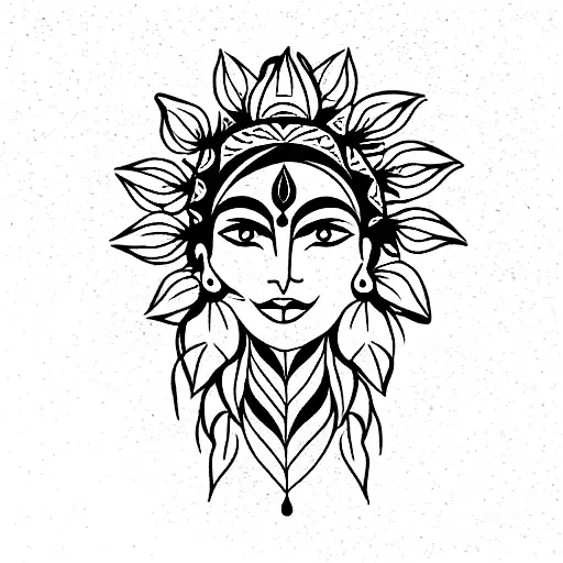 indian face tattoo design idea