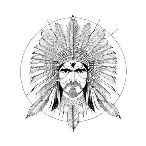 indian face tattoo design idea
