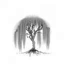weeping willow tree  tattoo design idea