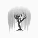 weeping willow tree  tattoo design idea