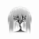 weeping willow tree  tattoo design idea