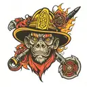 firefighter  tattoo design idea