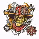 firefighter  tattoo design idea