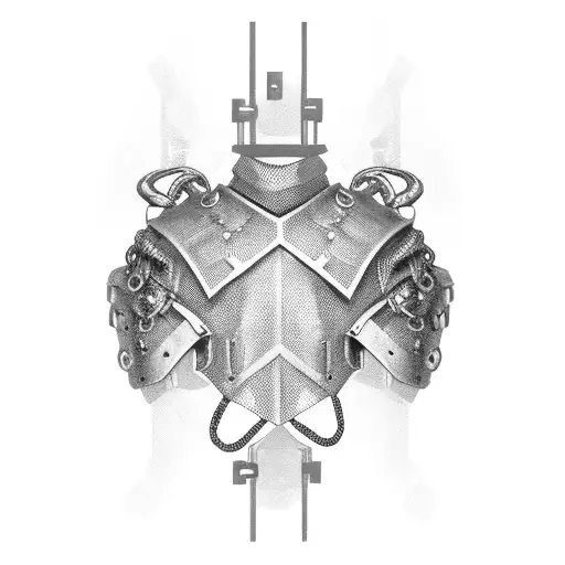 chain link shoulder armour  tattoo design idea